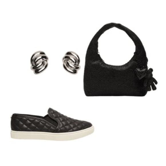 [H260] Steve Madden Black Quilted ECENTRCQ, Womens Size 9M - Picture 9 of 11